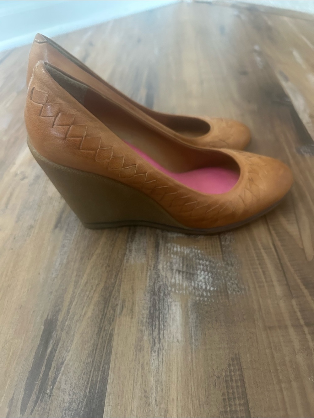 Aldo Tan Wedge Pumps with Pink Insole